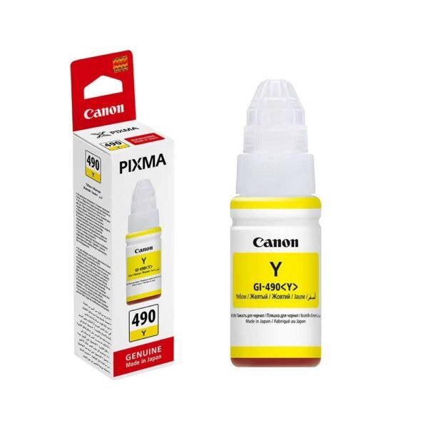 Canon GI-490 Yellow – Bouteille d’encre Canon d’origine – (0666C001AB)