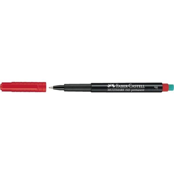 STYLO FEUTRE MARQUEUR PERMANENT MULTIMARQUE F ROUGE FABER CASTELL REF 151321