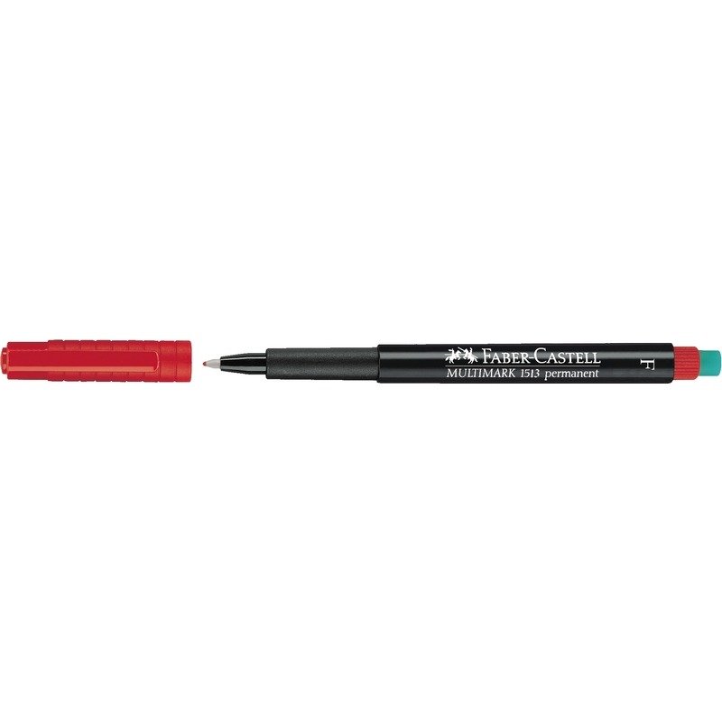 151321 STYLO FEUTRE MARQUEUR PERMANENT MULTIMARQUE F ROUGE FABER CASTELL REF 151321 – Image 1