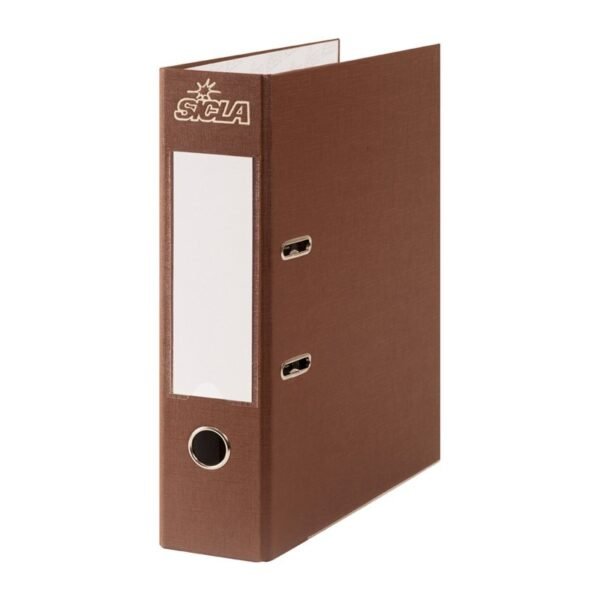 Classeur à levier simili rayé sans perforateur Sicla couleur MARRON 8 CM 320*280
