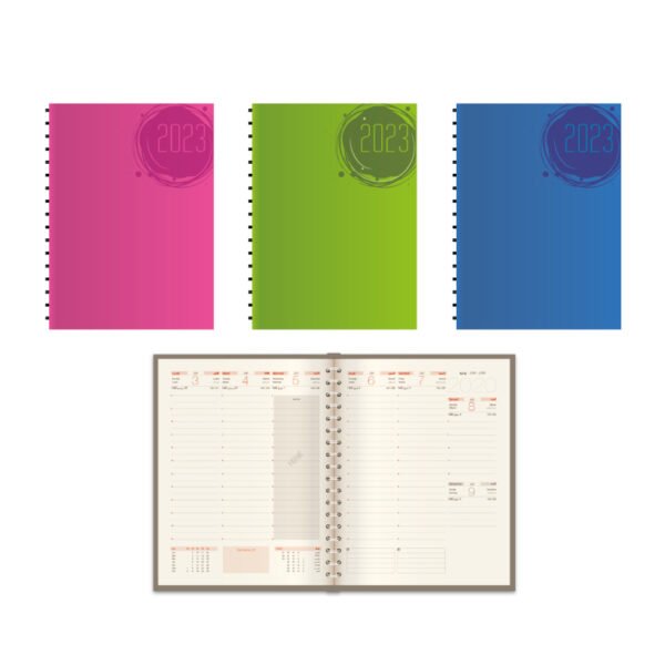 agenda semainier papier ivoir 90gr 16×22 144 spirale cachée réf 650042/2024