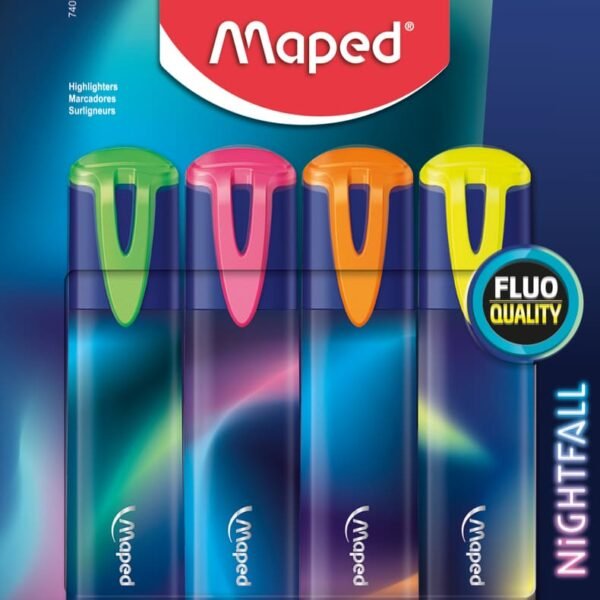 BLISTER CARTONNE DE 4 SURLIGNEURS NIGNTFALL MAPED REF 740700