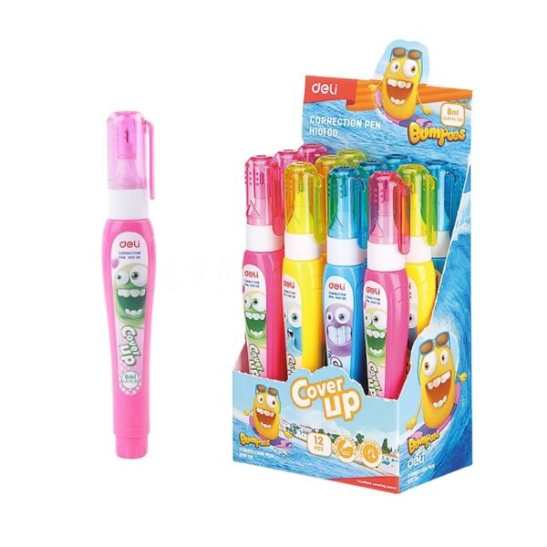 STYLO CORRECTEUR SCOLAIRE POINTE EN METAL DELI H10100 COVER UP « BUMPEES » 8ML