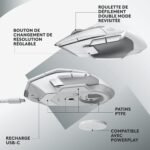 Souris Gamer Sans Fil Logitech G502 X lightspeed – Blanc (910-006190) – Image 4