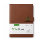 Carnet A5 en Cuir PU Marron Lovespring 6073 avec Fermeture Magnétique Métallique Géométrique